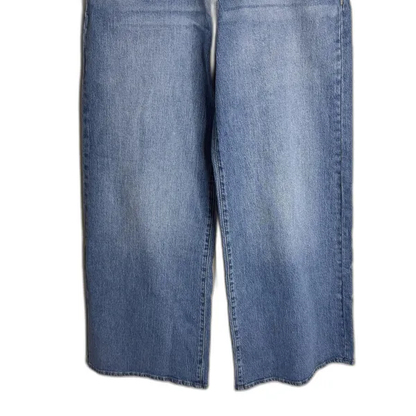 Jordache‎ Jeans Womens 6 Blue Baggy Mid-Rise Wide Leg Cropped Denim flare pants - Image 3
