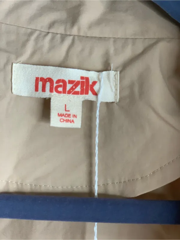 Mazik Tan Women's Ruffle Trim Jacket Size - Image 2
