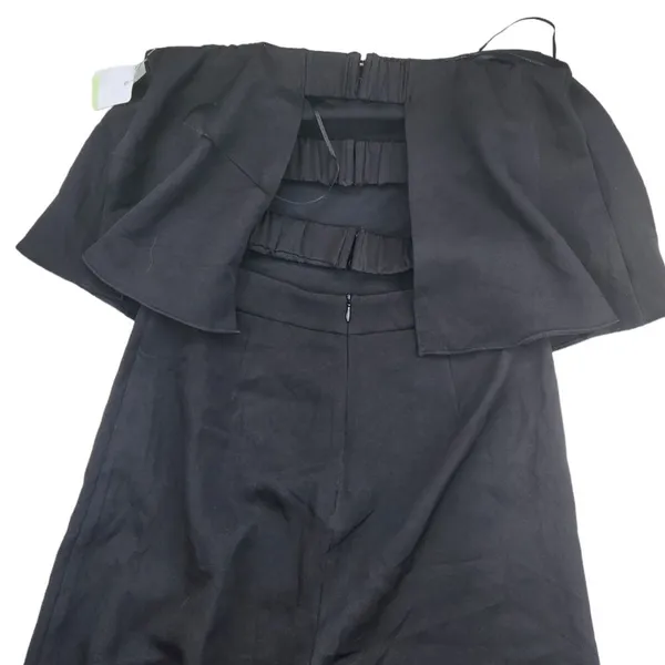 DO+BE -714 Strapless Jumpsuit‎ Wide Leg Ruffle Sexy Back Stretchy Black Small - Image 5