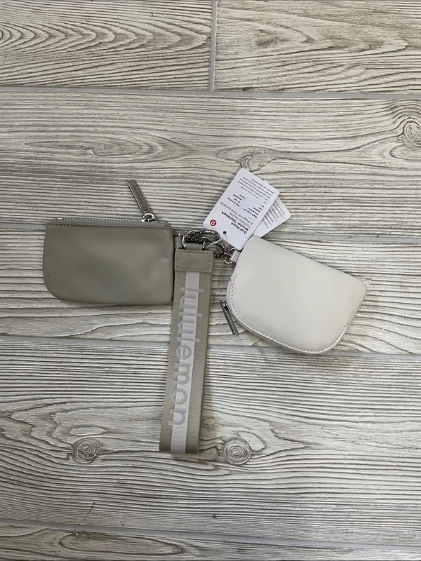 Lululemon Dual Pouch Wristlet *Wordmark Raw Linen / White Opal / White - Image 3