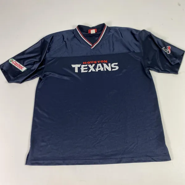 Houston Texans Shirt Mens XL Blue NFL Football Castrol Sponsor Jersey Vintage - Image 7