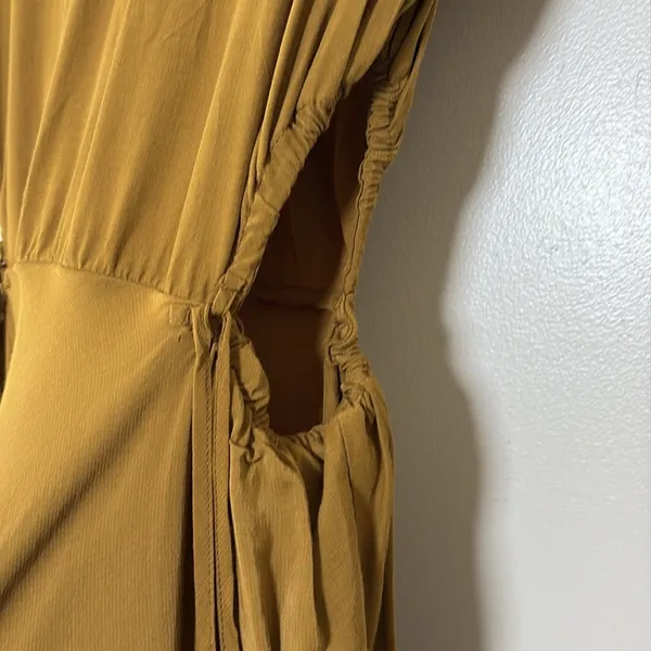 A New Day Brown Midi Dress Lightweight Cutout asymmetrical Hem‎ Tie Back Size M - Image 13