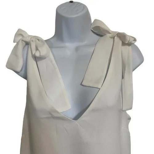 BELLE & BLOOM Feel For You White V-Neck Tie‎ Shoulder Sleeveless Top NWT $90 XS - Image 3
