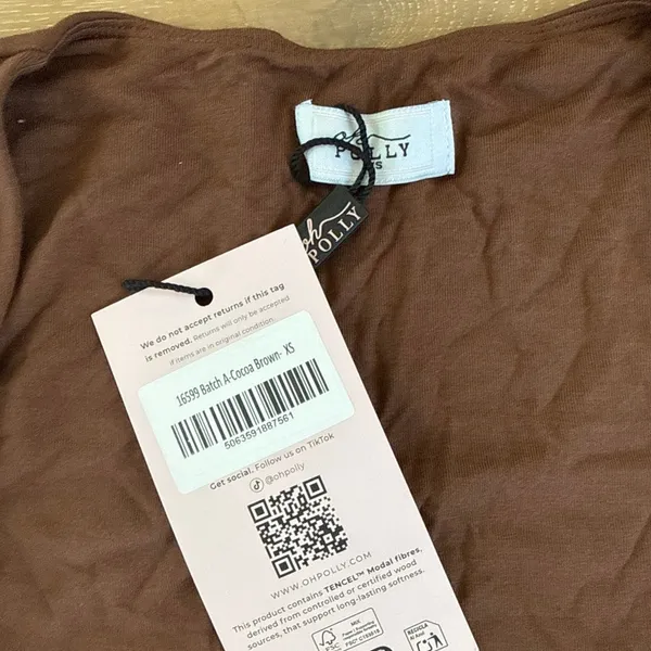 Oh Polly Mini Dress Long Sleeves Luella Size XS Brown - Image 3