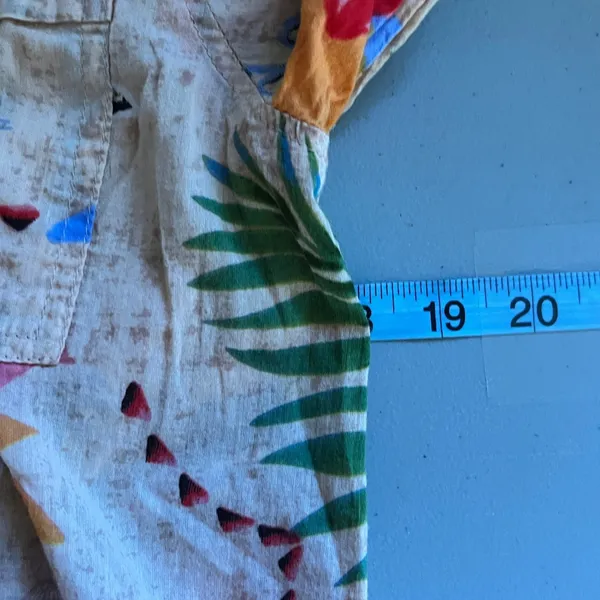 True Destinations Womens XS Tropical Aloha Postcard Print Cotton Button Up Shirt - Image 7