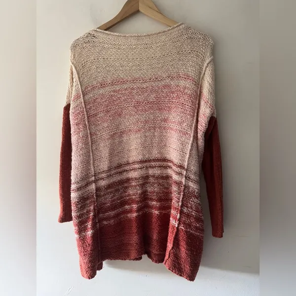Free People Brown Ombré‎ Knit Sweater Dress Tunic Side Split - Image 4
