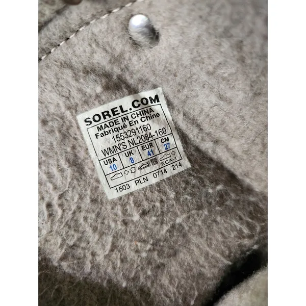 Sorel Joan Of Arctic Leather Boots Women SZ 10 Waterproof Thick Knit Snow Winter - Image 4