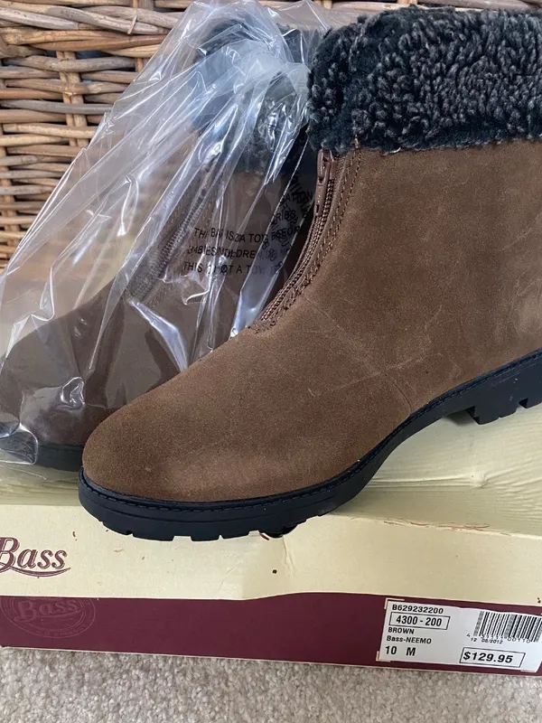 G.H. Bass & Co. Neemo Ankle Boot suede Solid Brown Size 10M Women’s NIB - Image 6