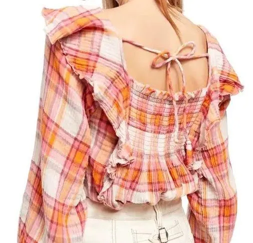 Plaid Ruffle Blouse - Image 3