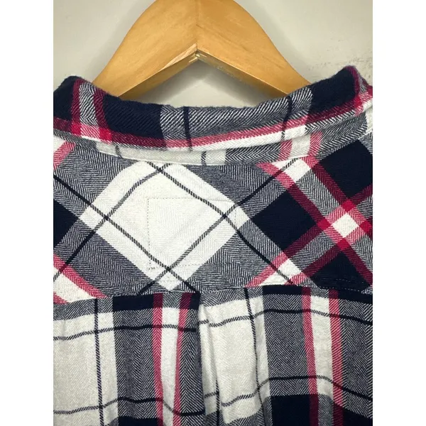 Rails Hunter Plaid Flannel Button Up Shirt Size M Red‎ Navy Patriot/Cranberry - Image 6