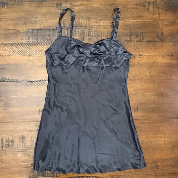 VTG Victoria's Secret Black Satin Lingerie size Small - Image 3