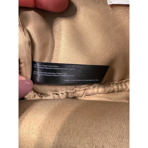 Anthropologie Sherpa Belt Bag‎ Tan Fleece Faux Shearling Crossbody Red Stripe - Image 6