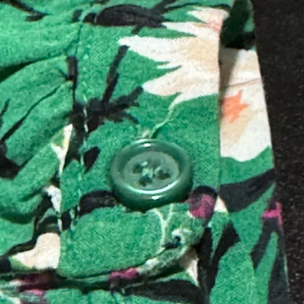 Old Navy Green Floral Boho Blouse Small Peasant Tunic Top Rayon - Image 8