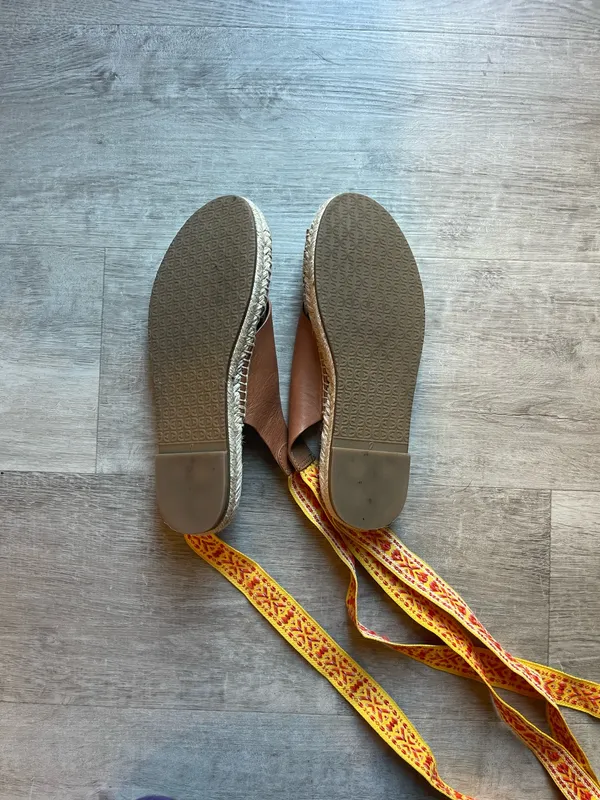 Sam Edelman Alisha Espadrille Leather Flat Sandals Ankle Tie Size 7 - Image 7