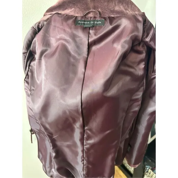 Preston and York Purple leather jacket size small real suede - Image 3