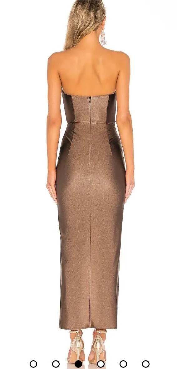 Michael Costello Jake Gown in Taupe - Image 2