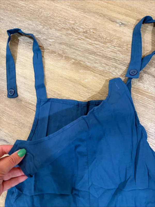 Women’s Blue Lightweight Jumpsuit overall style - Image 3