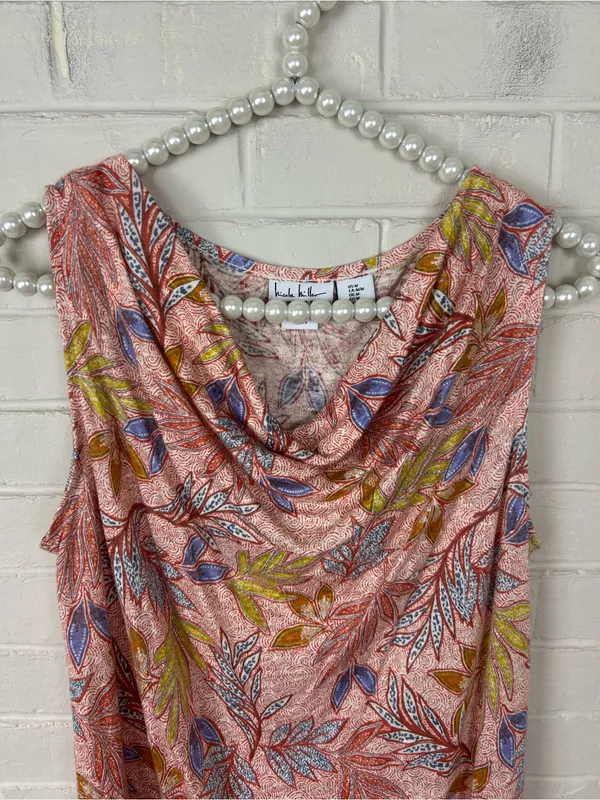 Nicole Miller NY Floral Linen Sleeveless Top Size M - Image 3