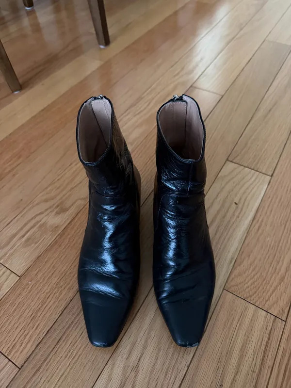 Madewell The Dimes Pointed-Toe Ankle Boots - size 6 in crinkle black - Image 2