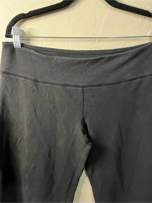 Sansara Black Yoga Wide Leg Crop Capri Leggings Mid Rise Athleisure - Image 3