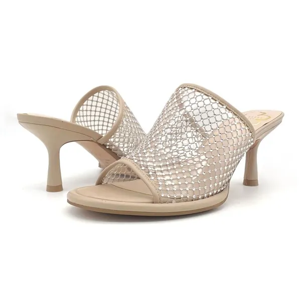 Ted Baker Celya Crystal Mesh Heeled Mules Sandals Nude Tan Size EU 39 US 8.5 - Image 4
