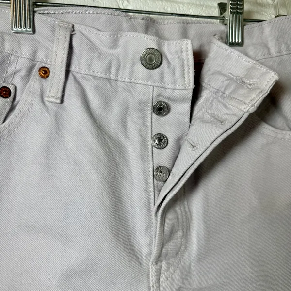 Levis 501 Button Fly Lavender Jean Cutoff Shorts - Image 6