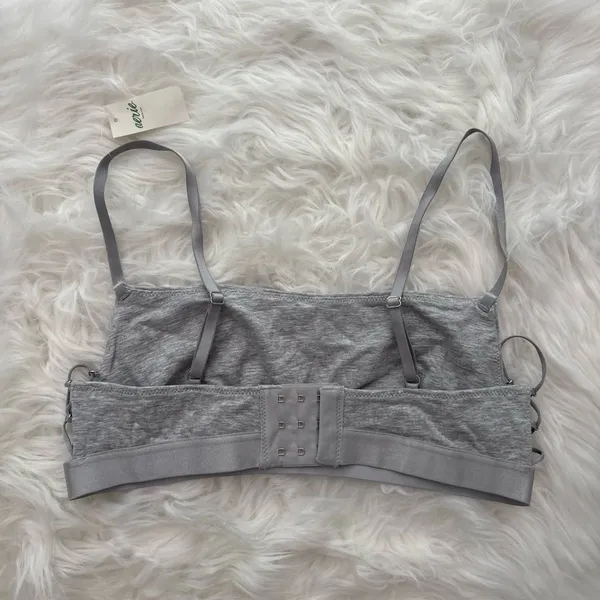 Aerie Real Good Strappy Side Lace Up Bralette Grey Size Medium - Image 5