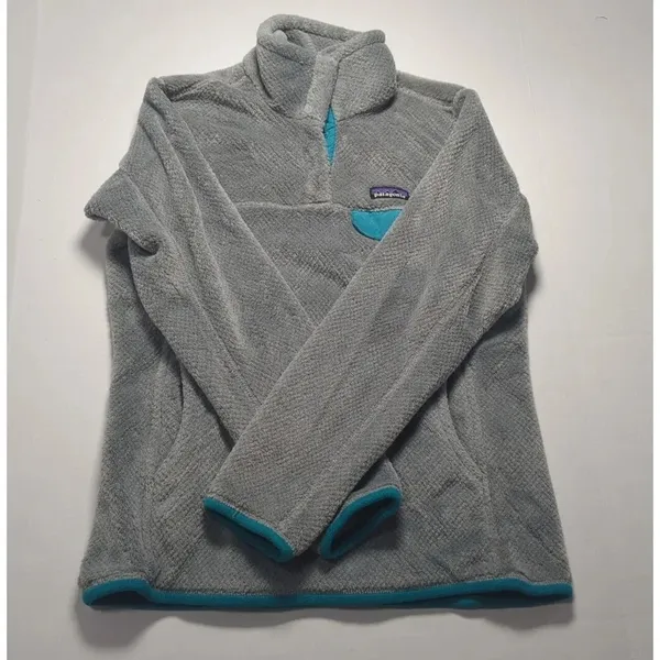 Patagonia Re-Tool Snap-T Fleece Pullover Feather Grey w/Teal Detail Pullover SM - Image 4