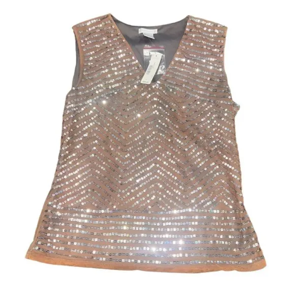 NWT Worthington Size Large Sequin Sleeveless Blouse‎ - Image 2