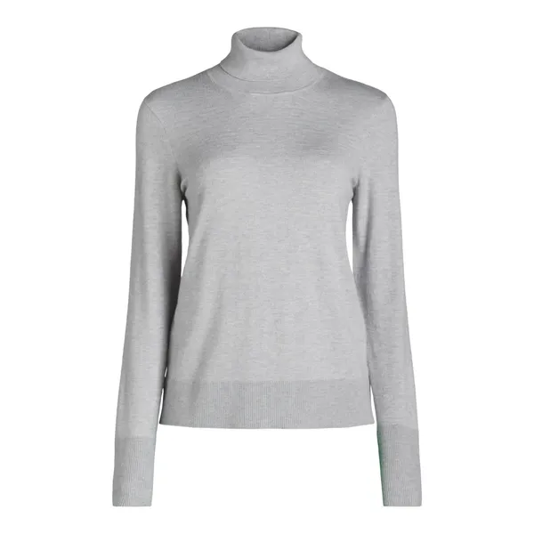 Free Assembly Womens Sweater Size L Heather Grey Ribbed Turtleneck Knit Classic - Image 10