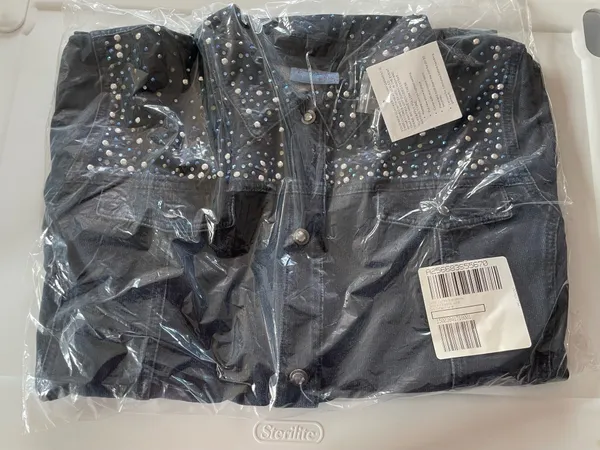 DreamJeannes by Quacker Factory Indigo Denim & Diamonds Jacket Size XL - A256683 - Image 5