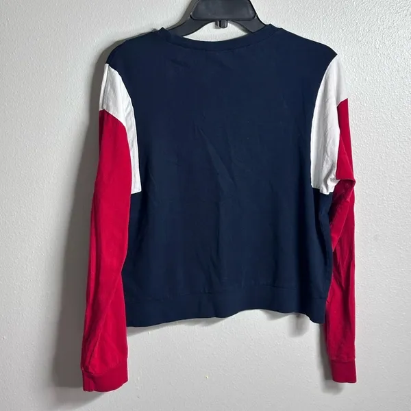 H&M Divided Multi Color Red Navy White Long Sleeve Pullover Sweater Size‎ M - Image 4