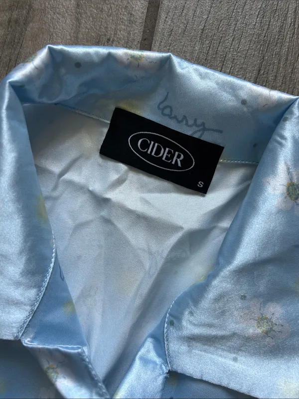 Cider Pale Blue Wrap Blouse with Tie Waist - Image 2