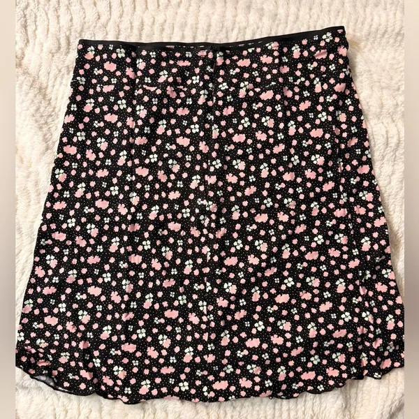 Free People Floral Mini‎ Slip Skirt NWT Black Motif Pink Ditsy Print Size 4 - Image 4