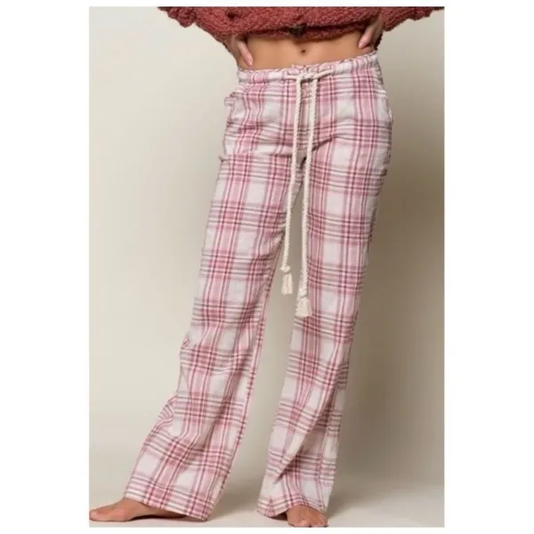 ✨POL Plaid Drawstring Cotton Lounge Sz Medium Pants✨ - Image 2