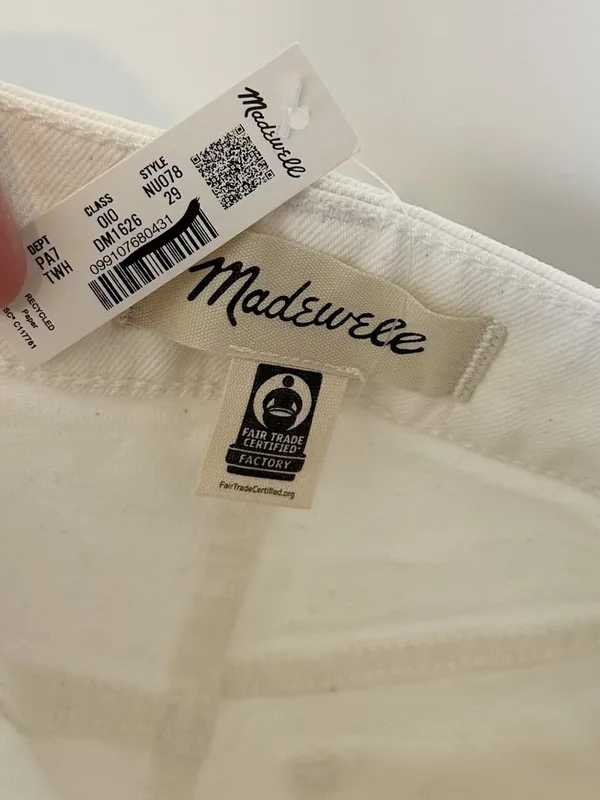 NWT Madewell The Curvy Perfect Vintage Wide-Leg Crop Jean in White - Size: 29 - Image 4