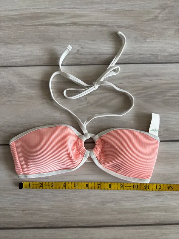 Aerie Ribbed Bandeau Bikini Top Orange XS NWT IN PACKAGE - Image 11