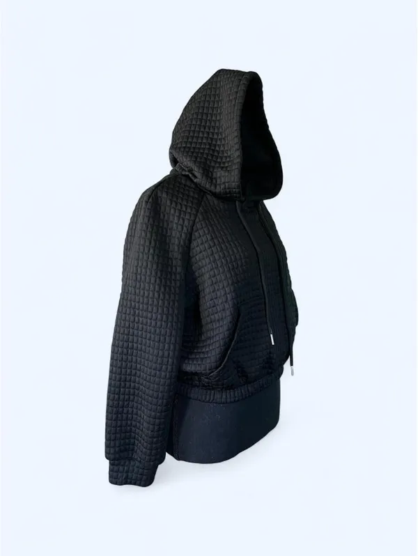 American Vintage Vintage Y2K Quilted Bubble Cropped Hoodie size small 🖤 - Image 3