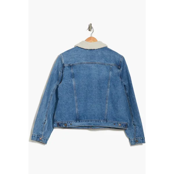 Levi's Womens Stellar Sherpa Trucker Denim Jean Jacket Size XS NEW $108 Classic - Image 4