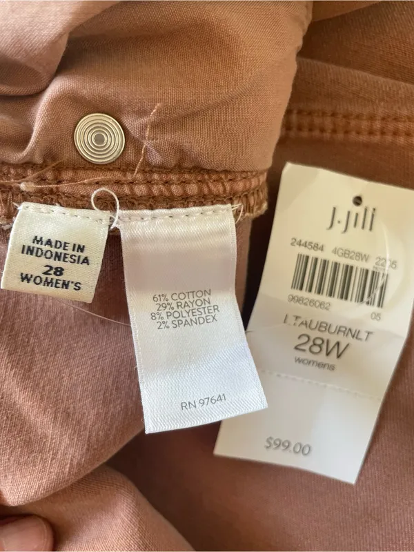 J. Jill Denim Light Auburn Cropped High Rise Jeans Size 28 retro boho new - Image 8