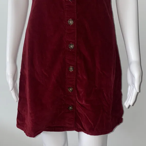 Hollister Maroon Corduroy Button-Down Dress - Image 4