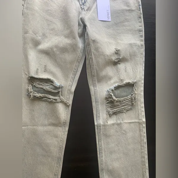 Vervet Beverly Super‎ High Rise Straight Distressed 100% Cotton Jeans Size 27 - Image 7
