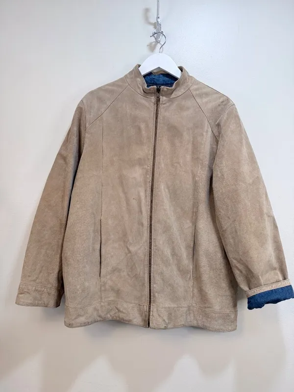 Ranch Wear Gran Chic Western Reversible Chore Barn Jacket Suede Denim XL - Image 6