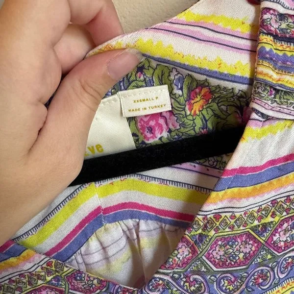 $98 Maeve by Anthropologie Multicolored Ceresco Floral Peasant Blouse XS - Image 5