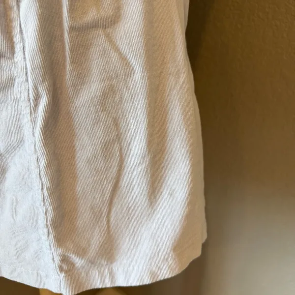 Casual Cream Elastic Waist Overall Corduroy Dress One Size - Image 3