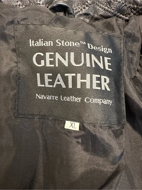 VTG 90s Giovanni Navarre SzL black leather patchwork Button cropped biker jacket Size L - Image 14