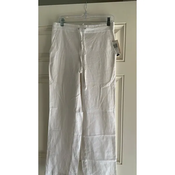 Chelsea & Theodore Womens Linen Pants Color Cloud White Size Small New Sku 1028 - Image 9