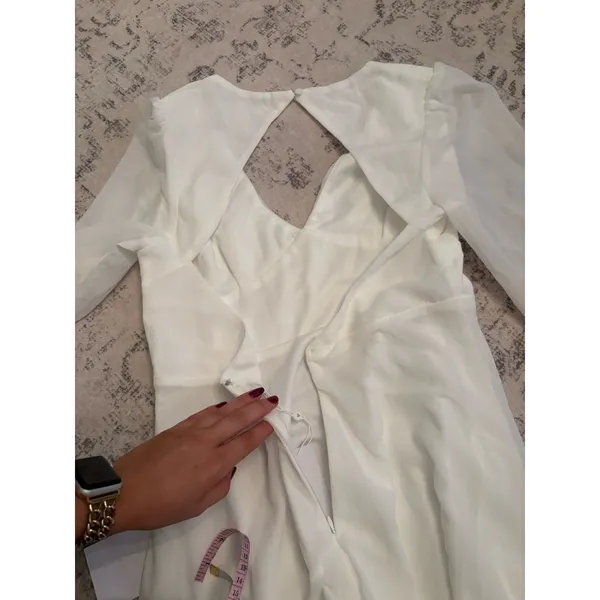 Lulus Angelic Adoration White Backless Maxi Dress Size XL NWT Wedding Vintage - Image 8