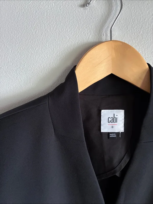 Cabi Black Longline Blazer Size 8 Tailored Tuxedo Jacket Career Minimalist - Image 2