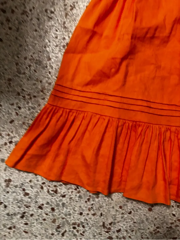 Gianni Bini Sweetheart Neckline Short Puff Sleeve Linen Babydoll size 4 - Image 3